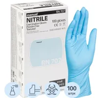Перчатки мед.смотров. нитрил., нестер, MANUAL RN 707 (M) 50пар,ПС