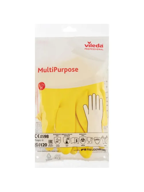 Перчатки резиновые Vileda Profes латекс желтый рM 100759/174372,ПС