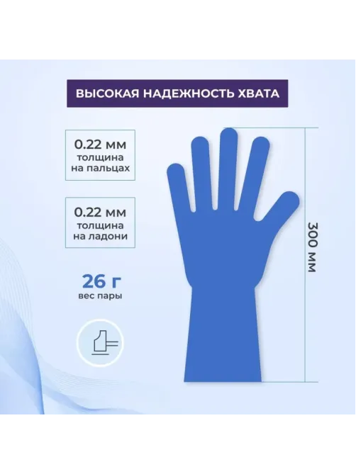 Перчатки однораз. латекс.Libry,н/с,н/о,High Risk(арт.KHR003),(L)25пар/уп,ПС