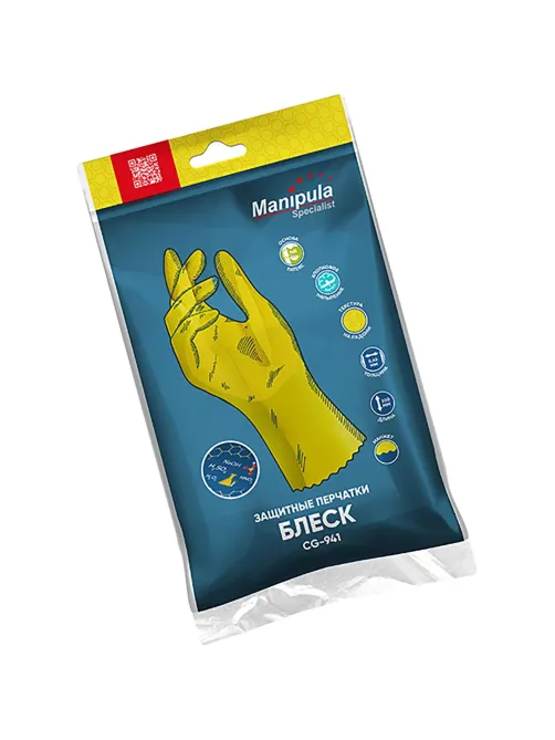 Перчатки защитные латекс Manipula БЛЕСК (L-F-01/CG-941) р.7-7,5 (S),ПС
