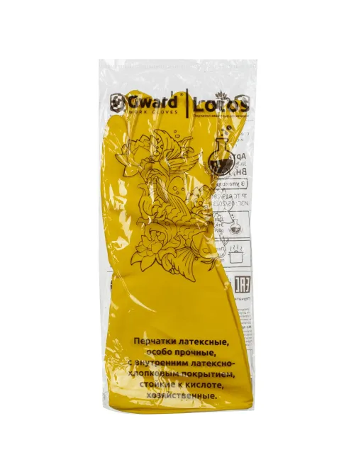 Перчатки латексные Gward LOTOS G60 60 гр желтые р.8