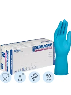 Перчатки мед.смотров. латекс.,нестер.,н/о, Dermagrip High Risk(M) 25 пар,ПС