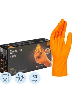 Перчатки одноразовые нитрил GOGRIP ORANGE цв.оранжевый (25пар/уп) рXL,ПС