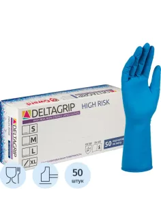 Перчатки латекс Deltagrip High Risk (XL) 25пар./уп,ПС