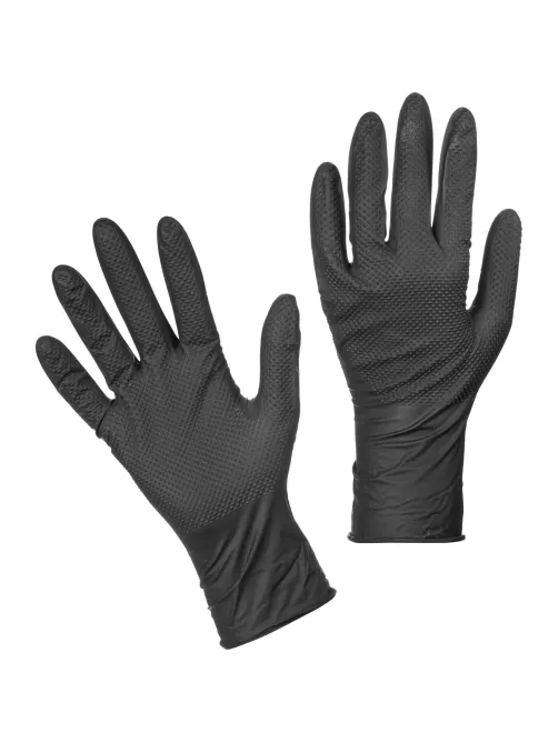 Перчатки одноразовые нитрил Steel Grip цв.черный (50 пар/уп)р.XXL,ПС