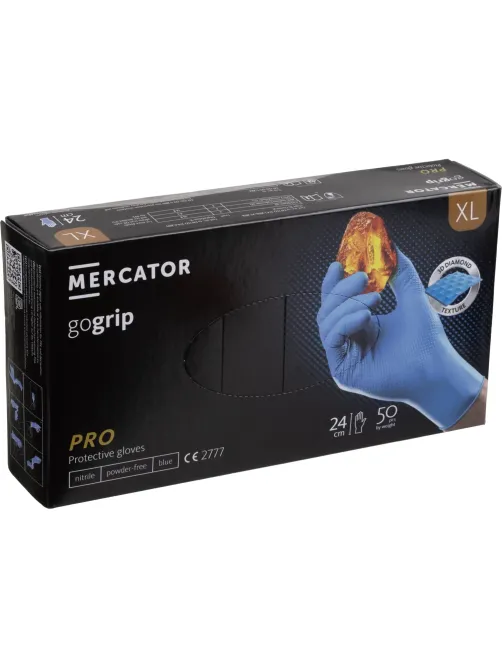 Перчатки одноразовые нитрил GOGRIP BLUE цв.голубой (25пар/уп) рXL,ПС