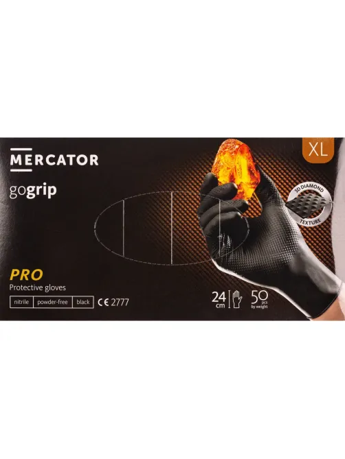 Перчатки одноразовые нитрил GOGRIP BLACK цв.черный (25пар/уп) р.XL,ПС
