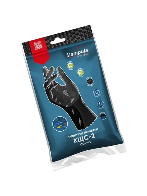 Перчатки латекс. черный Manipula КЩС-2 (L-U-032/CG-943) р.7-7,5,ПС
