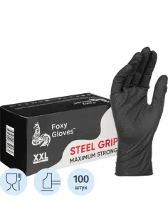 Перчатки одноразовые нитрил Steel Grip цв.черный (50 пар/уп)р.XXL,ПС