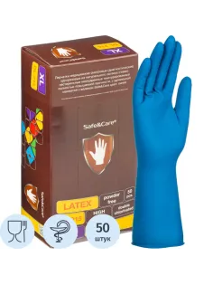 Перчатки мед.смотров. латекс.,н/с,н/о, S&C High Risk DL215 (XL) 25пар/уп,ПС