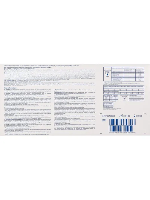 Перчатки мед.смотров. латекс.,нестер.,н/о, Dermagrip High Risk(M) 25 пар,ПС