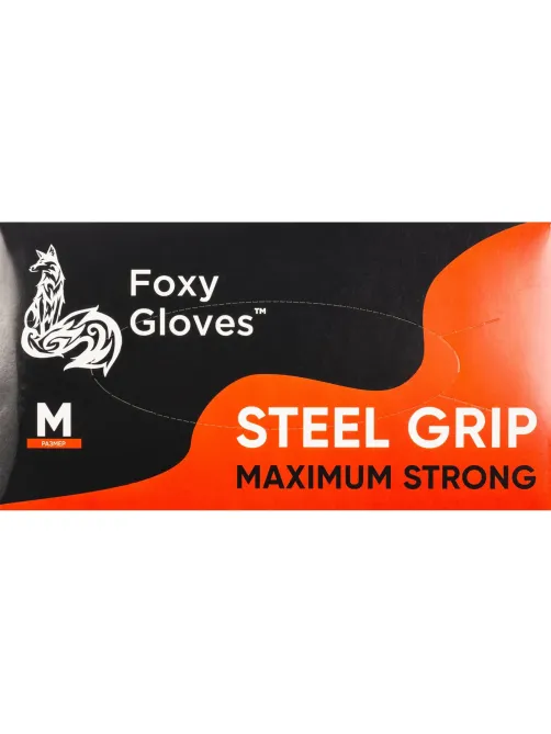 Перчатки одноразовые нитрил Steel Grip цв.оранжевый (50 пар/уп)р.М,ПС