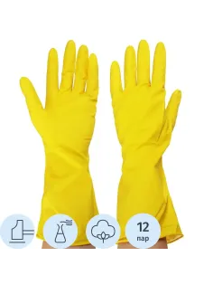 Перчатки MitRa Professional КЩС желтые, р.S (12 пар/уп.)
