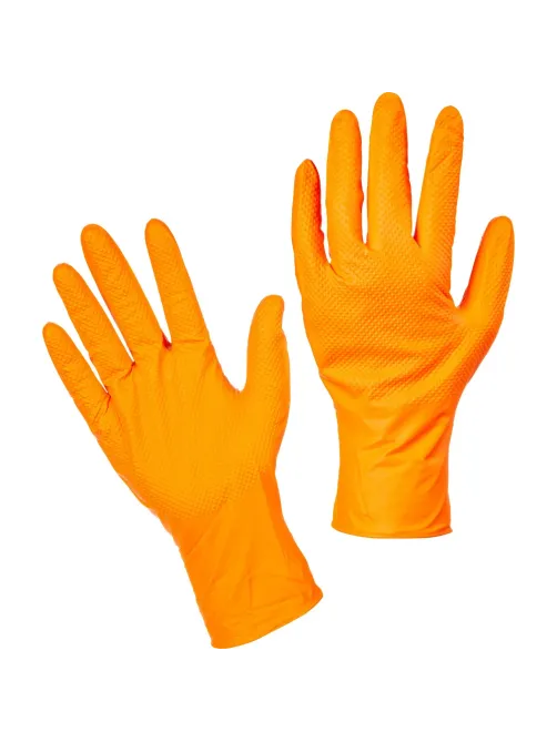 Перчатки одноразовые нитрил GOGRIP ORANGE цв.оранжевый (25пар/уп)р.М,ПС
