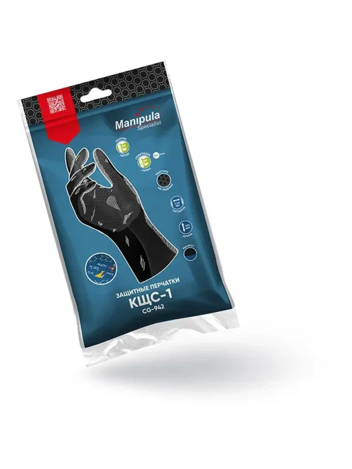 Перчатки латекс черный Manipula КЩС-1 (L-U-03/CG-942) р.9,ПС