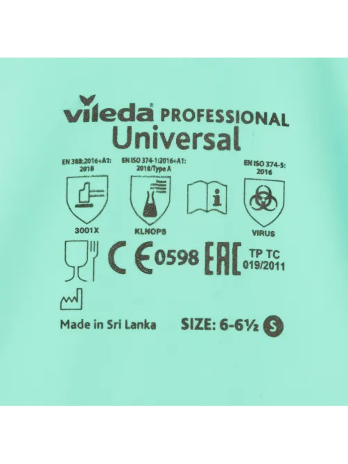 Перчатки резиновые Vileda Profes нитрил зеленый рM 100801/174381,ПС