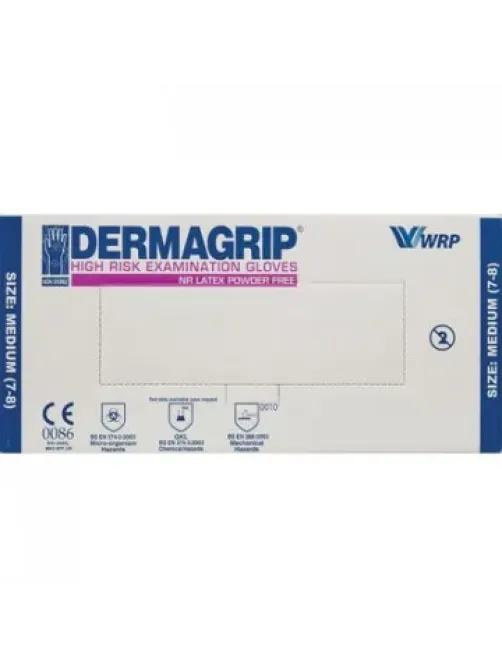 Перчатки мед.смотров. латекс.,нестер.,н/о, Dermagrip High Risk(M) 25 пар,ПС