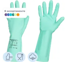 Перчатки резиновые Vileda Profes нитрил зеленый рL 100802/174383,ПС