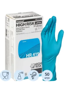 Перчатки мед.смотров. латекс,н/с,н/о, MANUAL HR419 High Risk  S 25пар,ПС