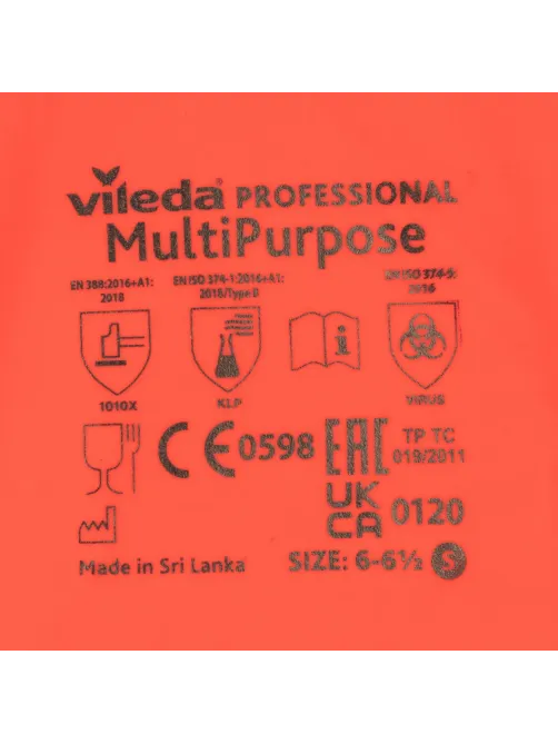 Перчатки резиновые Vileda Profes латекс красный рM 100750/174343,ПС
