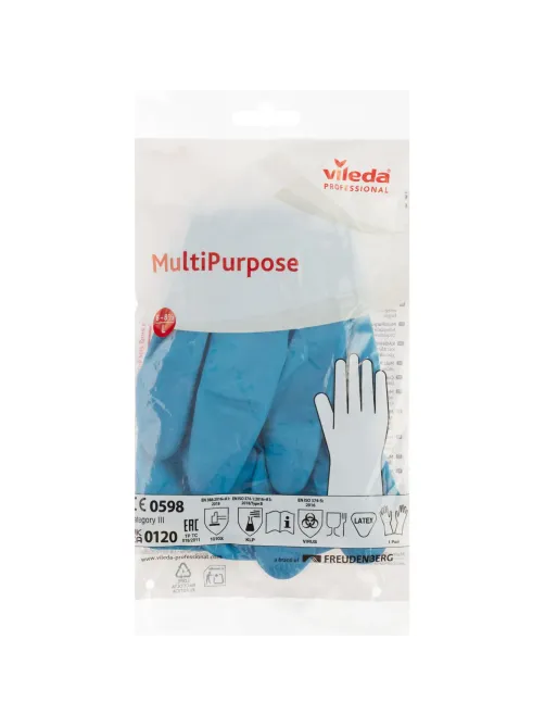 Перчатки резиновые Vileda Profes латекс синий рL 100754/174355,ПС