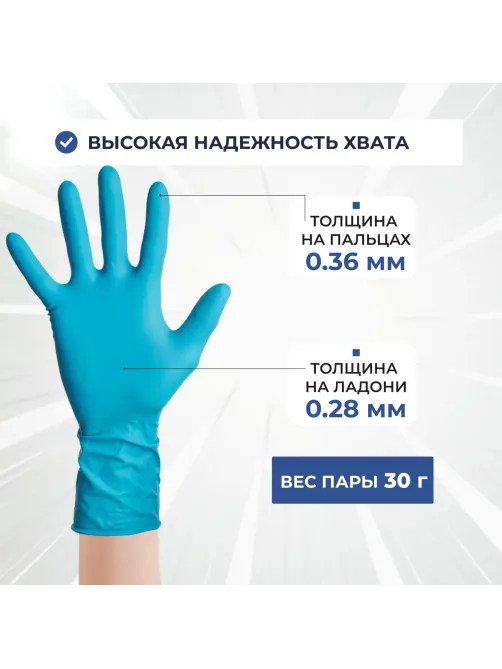 Перчатки мед.смотров. латекс.,нестер.,н/о, Dermagrip High Risk(M) 25 пар,ПС