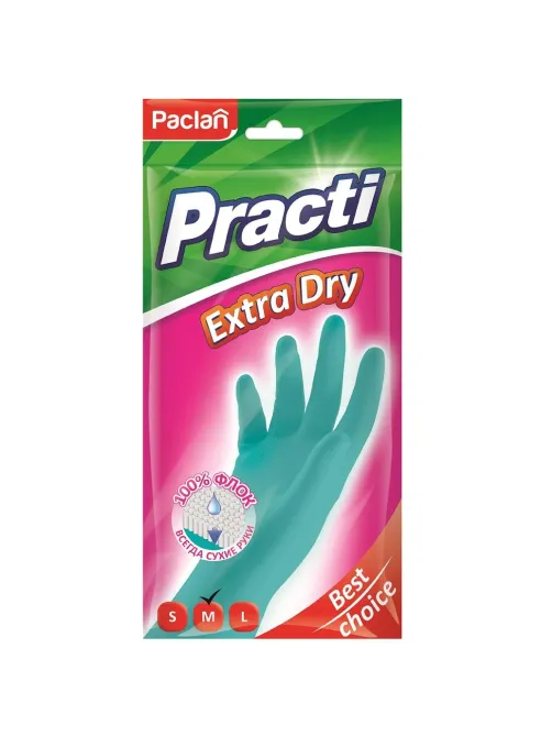 Перчатки резиновые Paclan Practi Extra Dry 407341 р.М