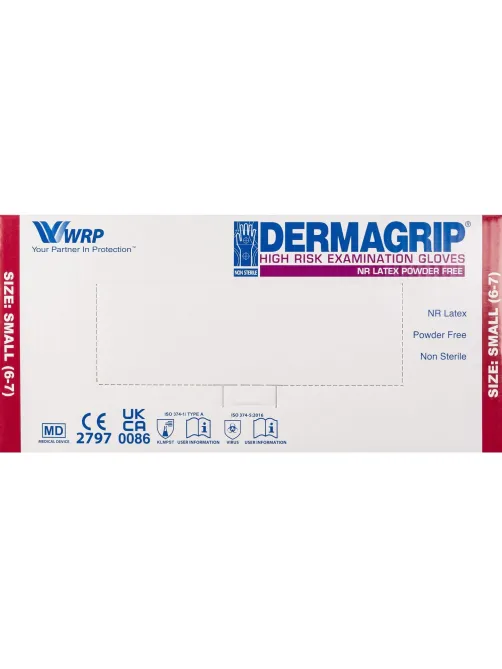 Перчатки мед.смотров. латекс.,нестер.,н/о, Dermagrip High Risk(S) 25 пар,ПС