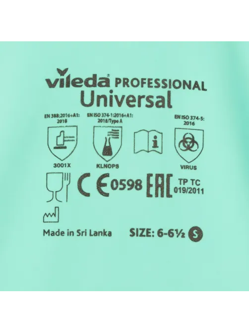 Перчатки резиновые Vileda Profes нитрил зеленый рL 100802/174383,ПС