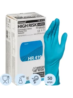 Перчатки мед.смотров. латекс,н/с,н/о, MANUAL HR419 High Risk  XL 25пар,ПС