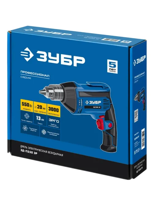 Дрель безударная ЗУБР ЗД-П550 ЭР, 550 Вт
