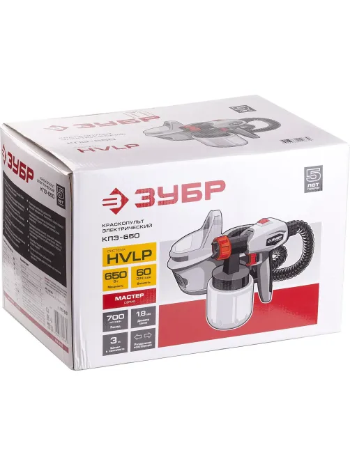 Краскопульт ЗУБР КПЭ-650, 0.8л, 650 Вт