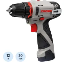 Дрель-шуруповерт аккумуляторная CROWN CT21072HX-2 BMC