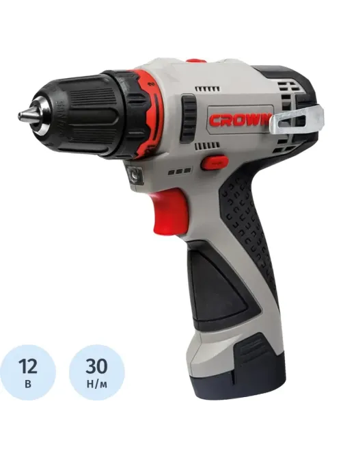 Дрель-шуруповерт аккумуляторная CROWN CT21072HX-2 BMC