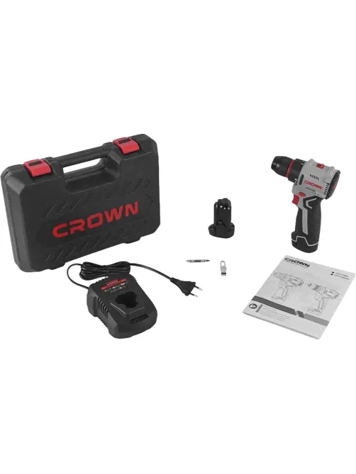 Дрель-шуруповерт аккумуляторная CROWN CT21129HMX-2 BMC