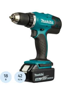 Дрель-шуруповерт аккум. MAKITA 18В, LXT, 42Нм, 2х3.0Ач (DDF453RFE)