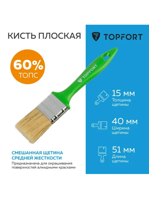 Кисть плоская Topfort 40x15