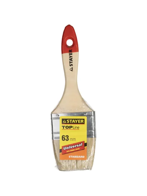 Кисть плоская 2,5"/63 мм, натур.щетина STAYER 0101-063
