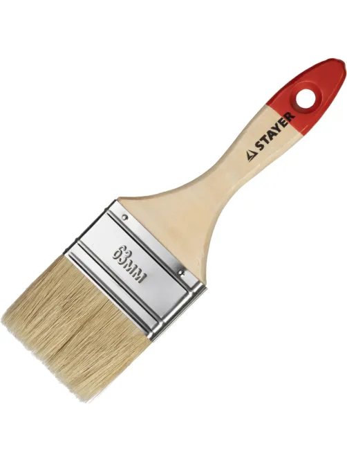 Кисть плоская 2,5"/63 мм, натур.щетина STAYER 0101-063