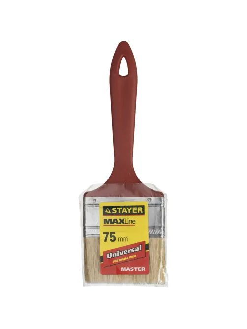 Кисть плоская STAYER UNIVERSAL-MASTER, натуральная щетина, 75мм 0107-75-Z01