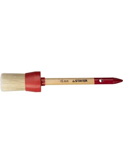 Кисть круглая STAYER MASTER, светлая натурал. щетина, №12 x45мм  0141-45