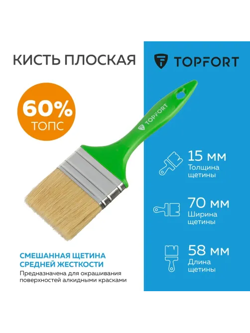 Кисть плоская Topfort 70x15