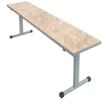 Скамья MET_150x32x46 пластик мрамор беж/серый НОВ