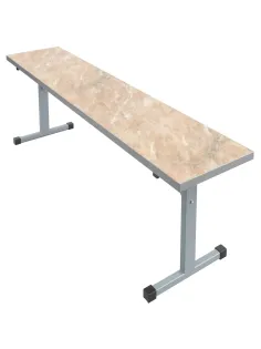 Скамья MET_150x32x46 пластик мрамор беж/серый НОВ