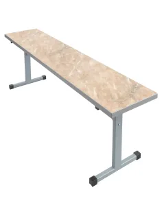 Скамья MET_120x32x46 пластик мрамор беж/серый НОВ
