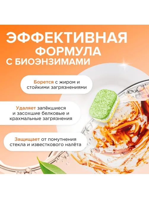 Таблетки для посудомоечных машин Synergetic 55 штук