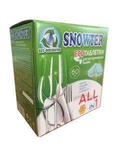 Таблетки для посудомоечных машин SNOWTER ЭКО 60шт/уп.