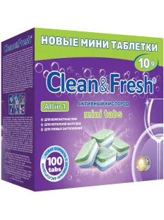 Таблетки для ПММ Clean&Fresh Allin1 mini tabs 100шт/уп