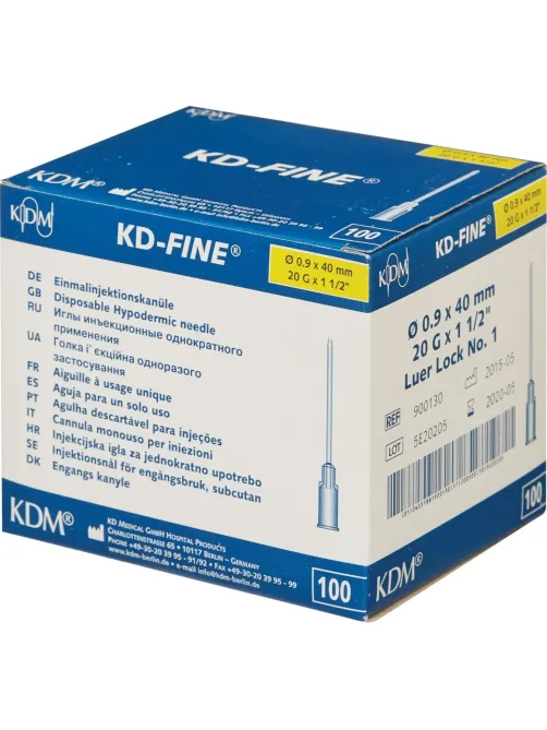 Игла инъекционная 20G (0,9х40 мм) KD-Fine 100шт./уп.