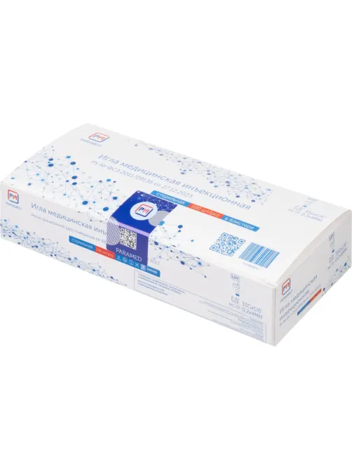 Игла инъекционная (для мезотерапии) 33G (0,2x4мм) Paramed 100 шт/уп
